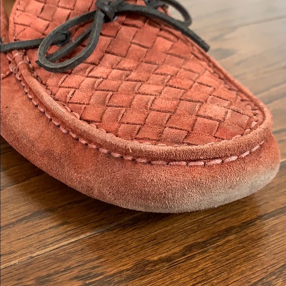 Bottega Veneta red suede woven loafers main image 4